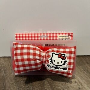 🦋 2 for $10!🦋 The Creme Shop Hello Kitty Red Gingham Plush Spa Headband- New